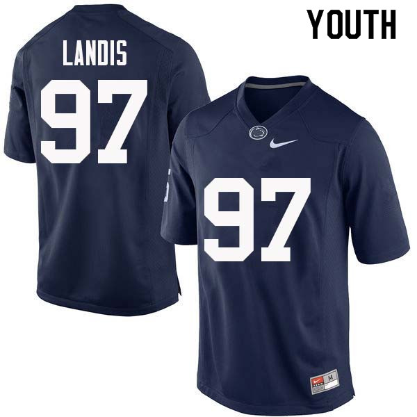 NCAA Nike Youth Penn State Nittany Lions Carson Landis #97 College Football Authentic Navy Stitched Jersey KWH0498ML